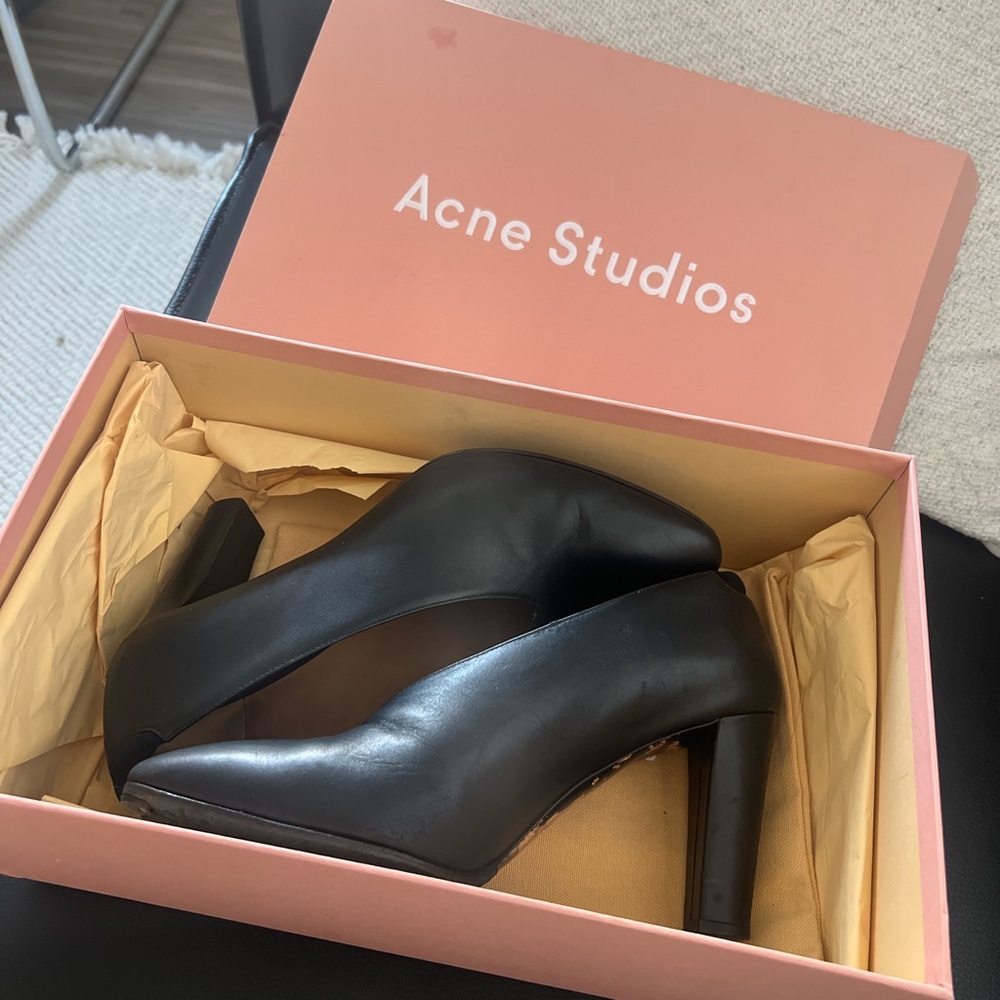 Acne Studios Black Leather Heels - Picture 8 of 8